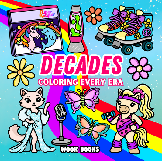 Decades Bold and Easy Coloring Book