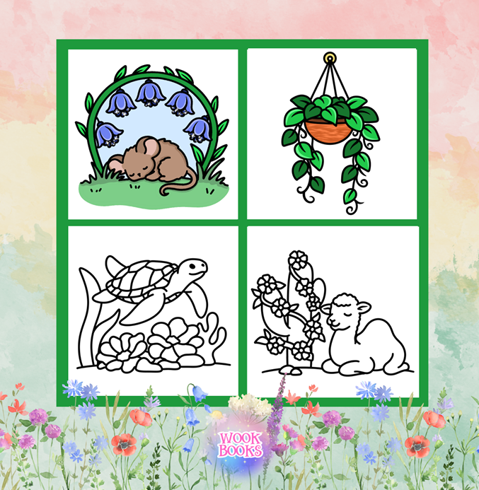 Flora Fauna Bold and Easy Coloring Book