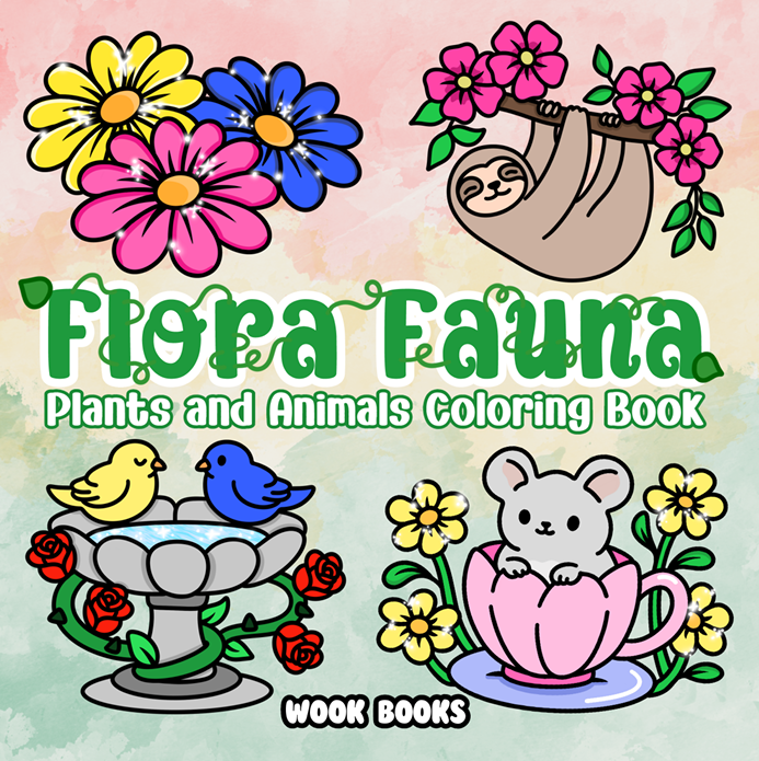 Flora Fauna Bold and Easy Coloring Book