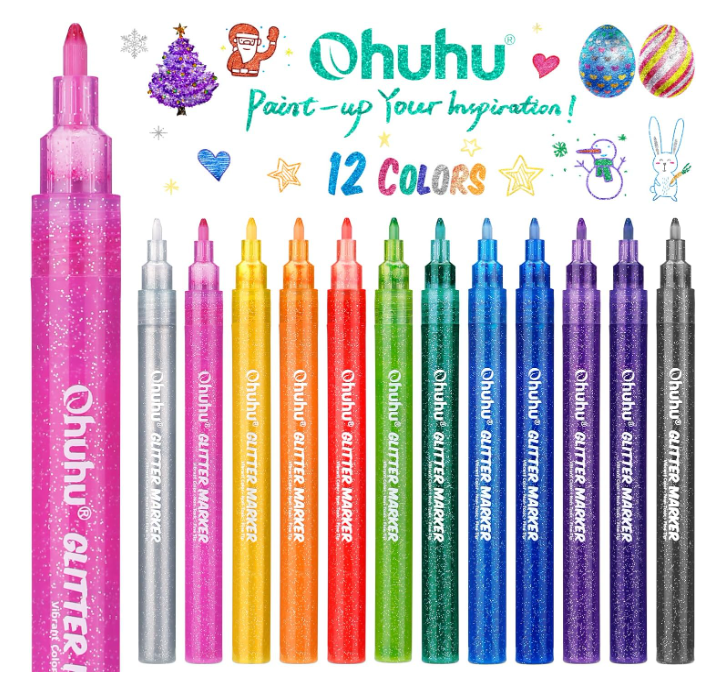 Ohuhu Glitter Marker Pens