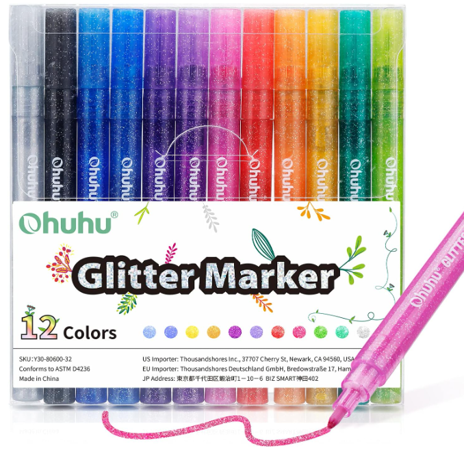 Ohuhu Glitter Marker Pens