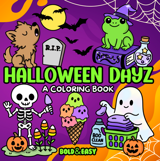 Halloween Dayz Coloring Book & Reusable Protective Sheet