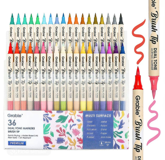 Grabie Dual Tip Acrylic Marker Set of 36