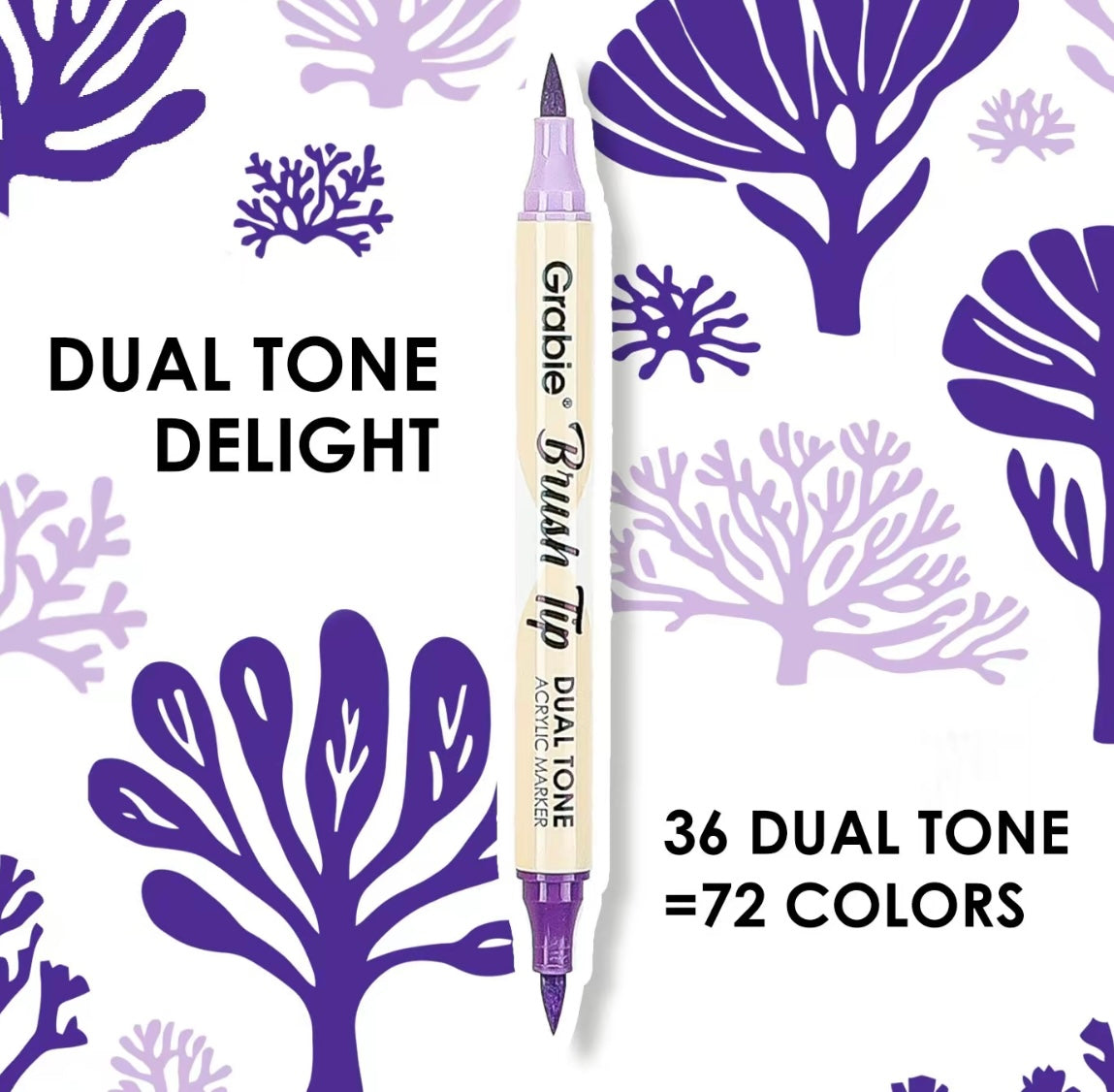 Grabie Dual Tip Acrylic Marker Set of 36