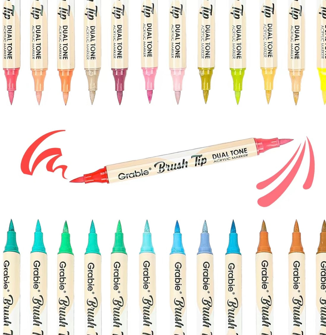 Grabie Dual Tip Acrylic Marker Set of 36