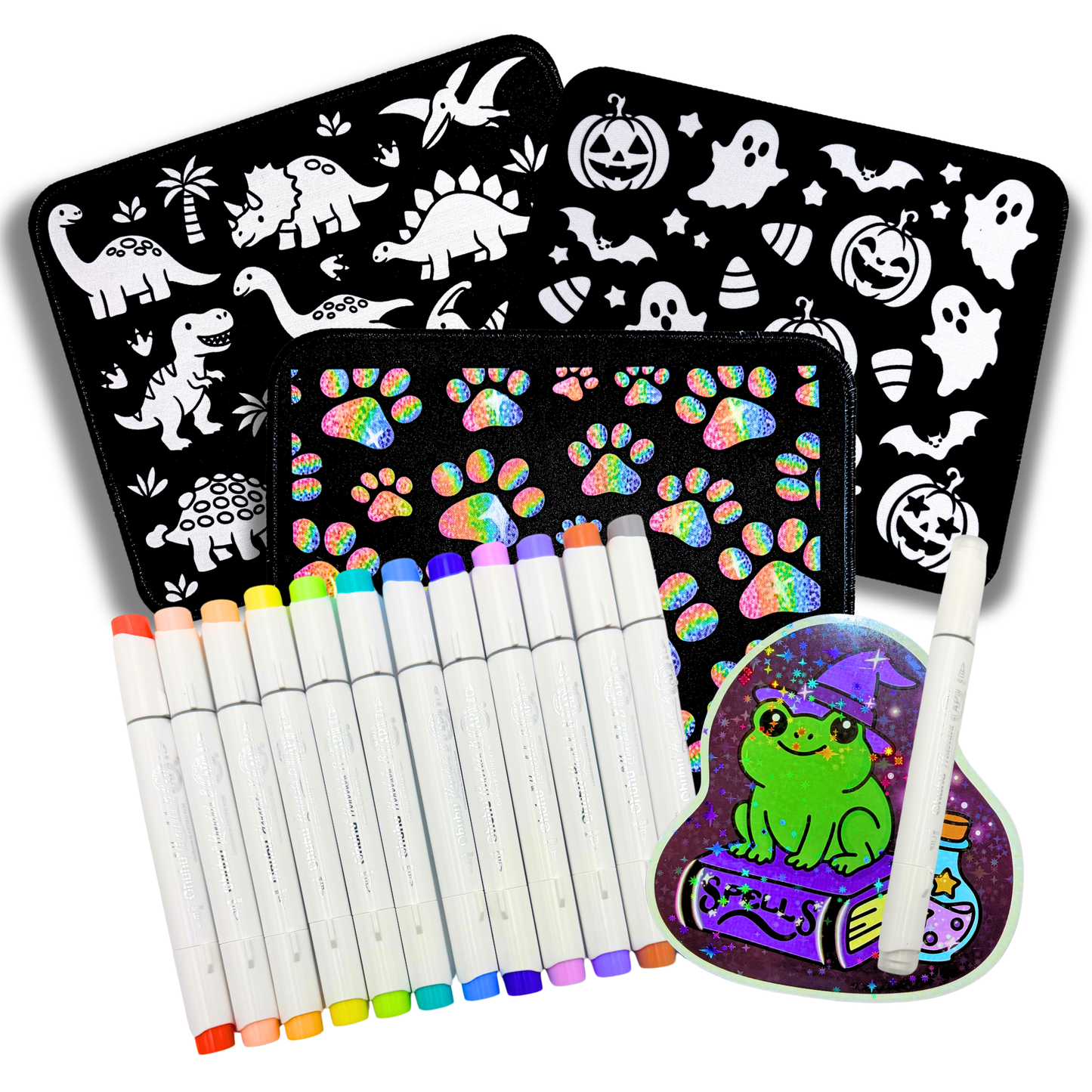 Mini Mat Trio | Pick Any 3 + Ohuhu Color Wheel Palette & Extras by Wook Books Coloring