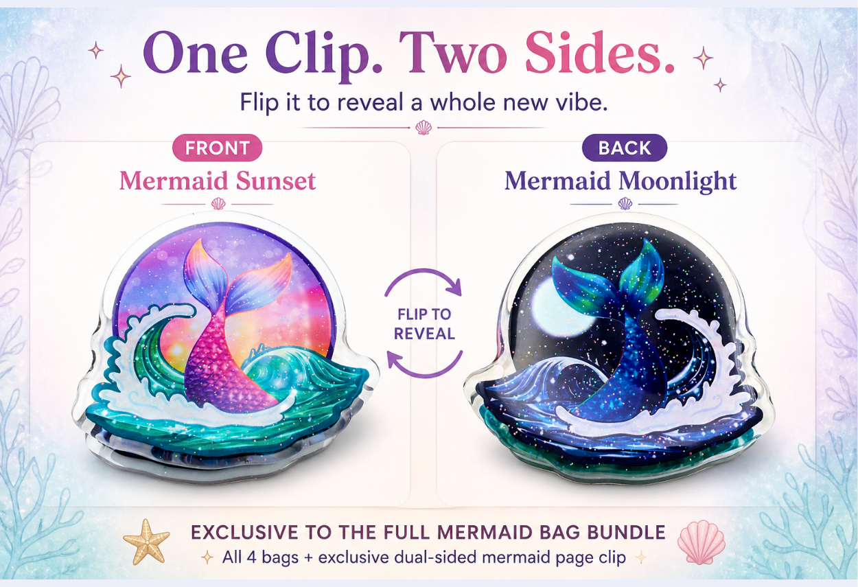 Wook Books Mermaid Marker Bag + 8 Pack Ohuhu Alcohol Markers | Curated Color Palette Set