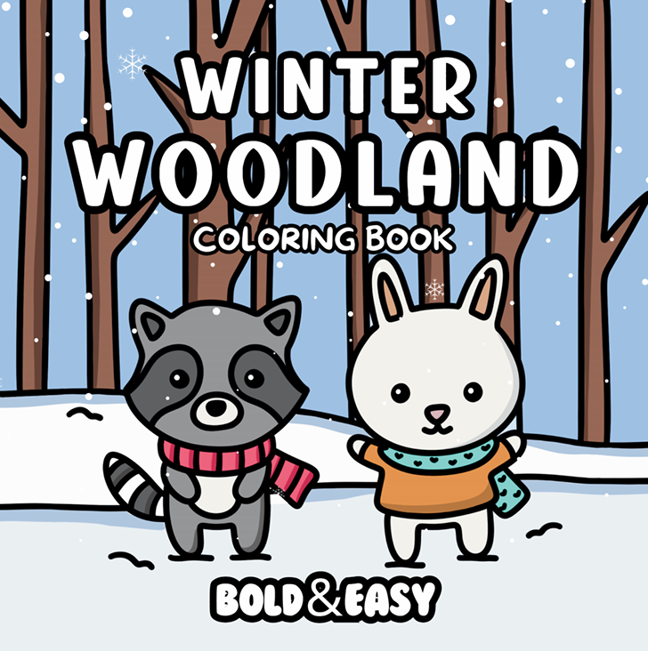 Winter Woodland Coloring Book & Reusable Protective Sheet