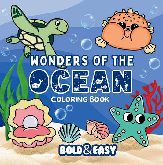 Wonders of the Ocean Coloring Book & Reusable Protective Sheet