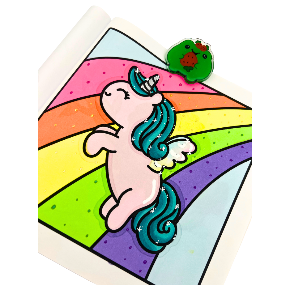 Acrylic Page Clip with Glitter Overlay, Freddy the Frog by Wook Books