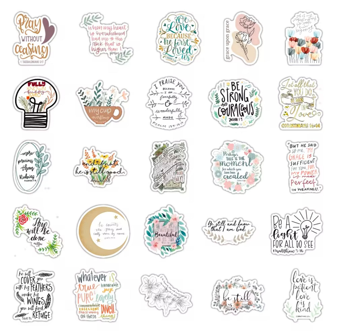 100PCS Bible Verse Faith-Based Stickers