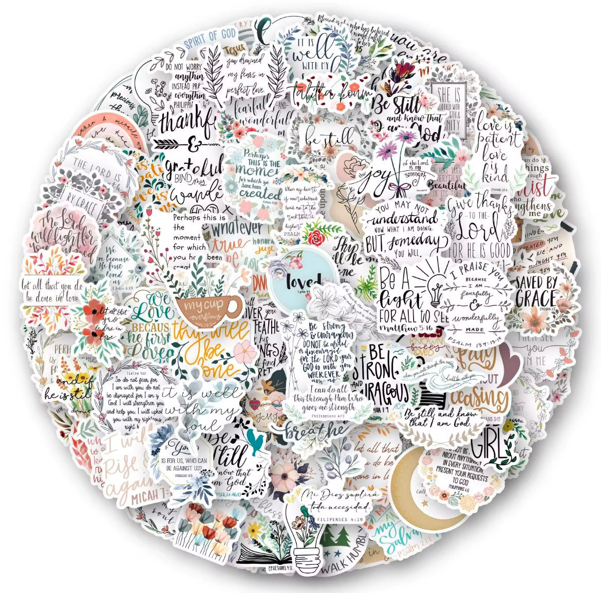 100PCS Bible Verse Faith-Based Stickers