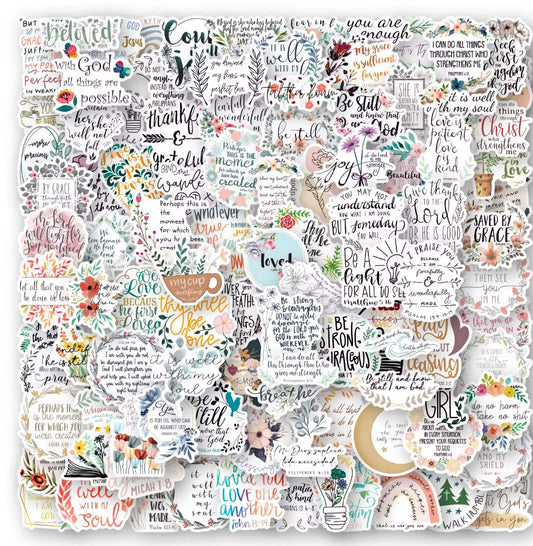100PCS Bible Verse Faith-Based Stickers