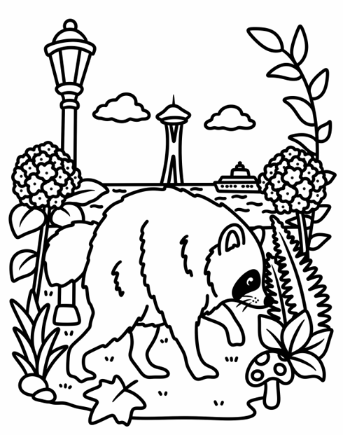 Jimothy the Raccoon – Digital Coloring Page (8” x 10”)