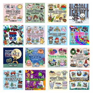 Color & Create Book & Desk Mat Bundle with 12 Alcohol Markers and Marker Bag by Wook Books